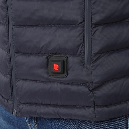 Comme Des Loups - Chaqueta de pluma cálida con capucha Victoria Azul Marino Negro Mujer