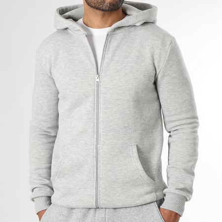 LBO - Hoodie Met Rits 4009 Grijs Gemêleerd