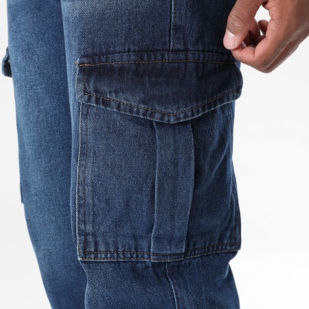 LBO - Pantalón Jogger Jean Cargo Fit Relajado 4015 Azul Bruto