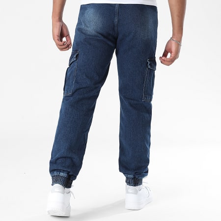 LBO - Pantalón Jogger Jean Cargo Fit Relajado 4015 Azul Bruto