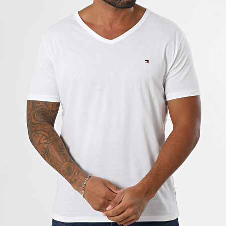 Tommy Hilfiger - Lot De 6 Tee Shirts Col V Signature 3637 Noir Blanc Gris Chiné