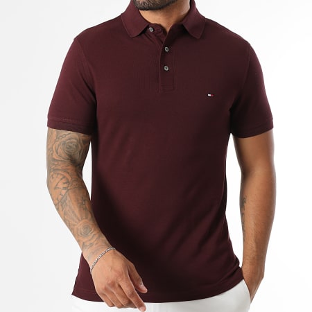 Tommy Hilfiger - Polo Manches Courtes Slim 1985 7771 Bordeaux Foncé