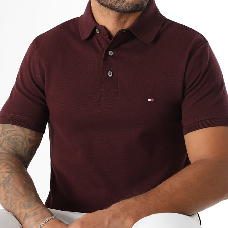 Tommy Hilfiger - Polo Manches Courtes Slim 1985 7771 Bordeaux Foncé