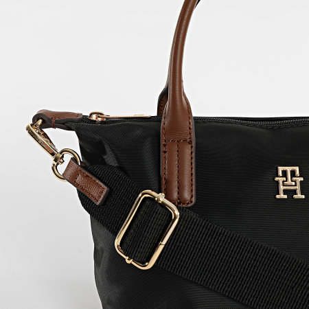 Tommy Hilfiger - Sac A Main Femme Popette Mini Tote 7709 Noir Marron Doré