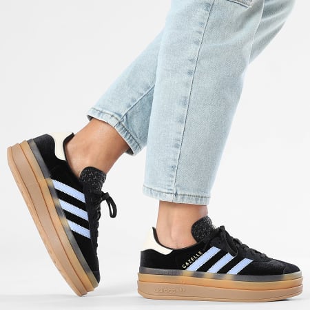 Adidas Originals - Baskets Femme Gazelle Bold JR5965 Core Black Blue Spark Wonder White