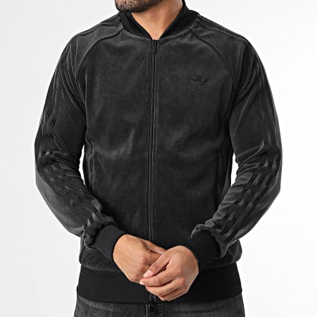 Adidas Originals - Veste Zippée Velours A Bandes SST Adicolor JX1559 Noir