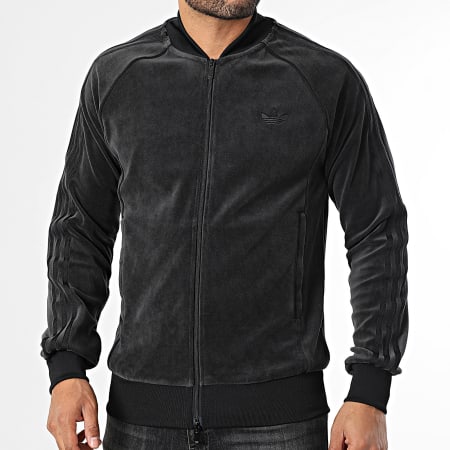 Adidas Originals - Veste Zippée Velours A Bandes SST Adicolor JX1559 Noir