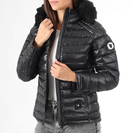 Comme Des Loups - Chaqueta de plumón cálida con capucha Victoria, negra, para mujer