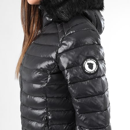 Comme Des Loups - Chaqueta de plumón cálida con capucha Victoria, negra, para mujer