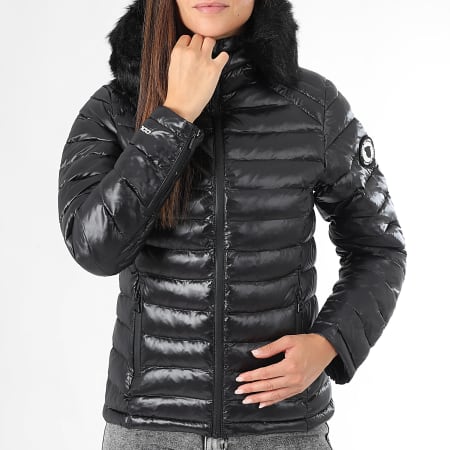 Comme Des Loups - Chaqueta de plumón cálida con capucha Victoria, negra, para mujer