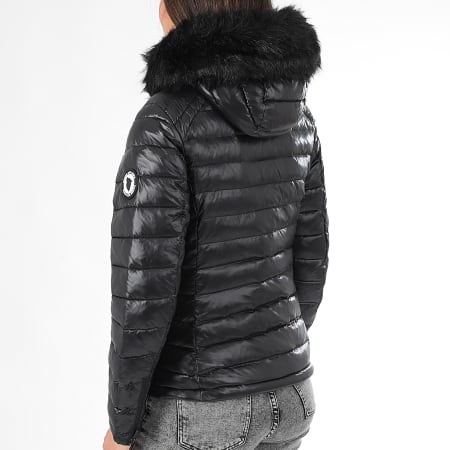 Comme Des Loups - Chaqueta de plumón cálida con capucha Victoria, negra, para mujer