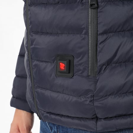 Comme Des Loups - Chaqueta de pluma cálida con capucha Victoria Mujer Azul Marino Blanco