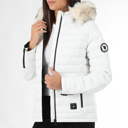Comme Des Loups - Chaqueta de plumón con capucha blanca Victoria, mujer
