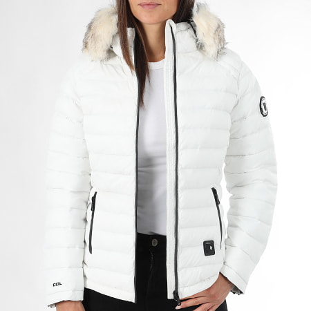 Comme Des Loups - Chaqueta de plumón con capucha blanca Victoria, mujer