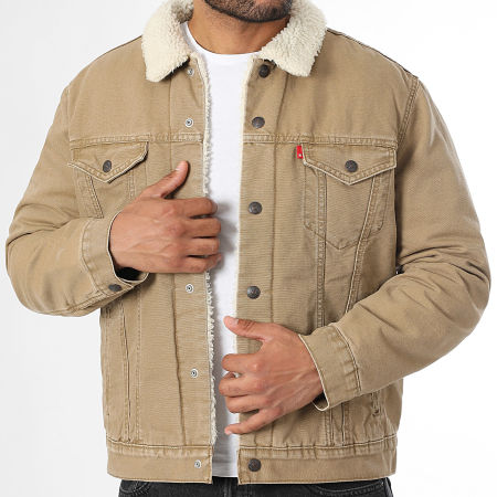 Levi's - Giacca Jean con collo in montone 16365 Cammello chiaro