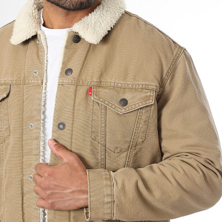 Levi's - Giacca Jean con collo in montone 16365 Cammello chiaro