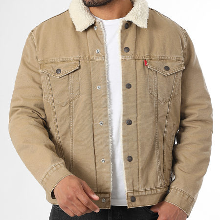 Levi's - Giacca Jean con collo in montone 16365 Cammello chiaro