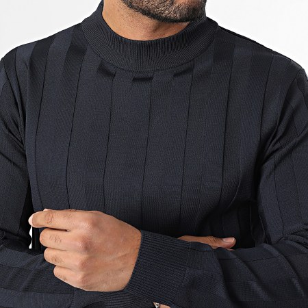 Classic Series - Pull Col Cheminée 101 Bleu Marine