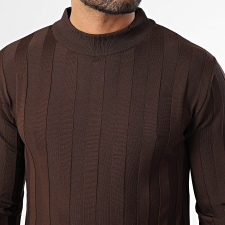 Mackten - Pull Col Cheminée 101 Marron