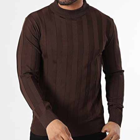 Mackten - Pull Col Cheminée 101 Marron