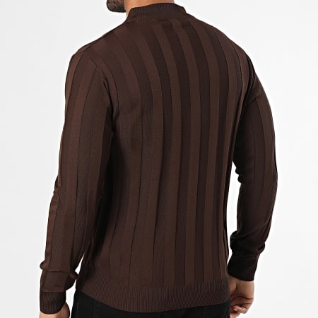 Mackten - Pull Col Cheminée 101 Marron