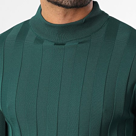 Mackten - Pull Col Cheminée 101 Vert Foncé