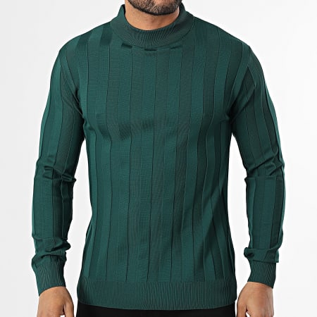 Mackten - Pull Col Cheminée 101 Vert Foncé