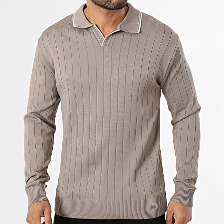 Mackten - Pull Col V 104 Marron Clair