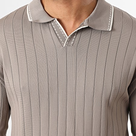 Mackten - Pull Col V 104 Marron Clair