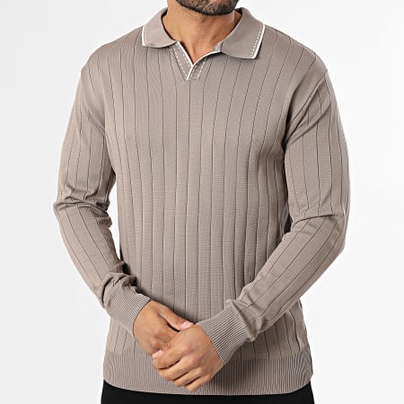 Mackten - Pull Col V 104 Marron Clair