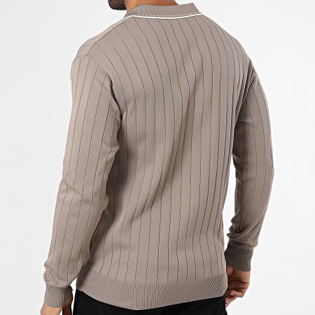 Mackten - Pull Col V 104 Marron Clair