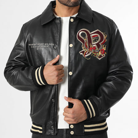 Redskins - Veste Cuir Zippée Bruce Legend Noir