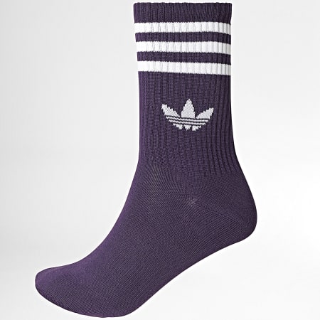 Adidas Originals - Set van 3 paar Crew 3 Stripes Sokken JZ4943 Paars Groen Blauw Marine