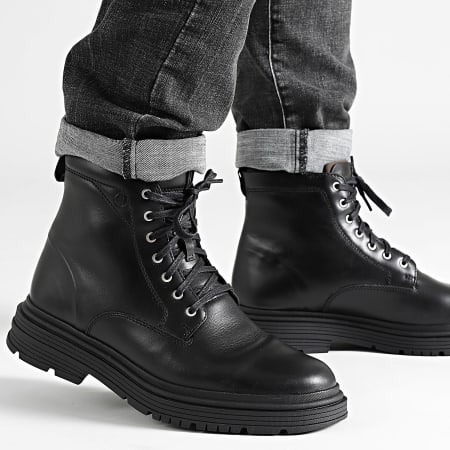 Clarks - Stivali Badbury Hi WP Pelle Nera Warmlined