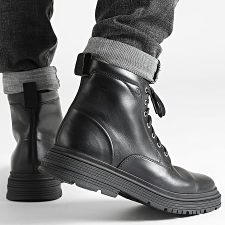 Clarks - Stivali Badbury Hi WP Pelle Nera Warmlined