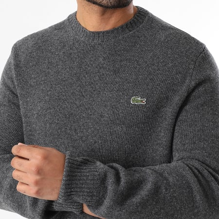 Lacoste - Pull Classic Fit Logo Brodé Crocodile Gris Anthracite Chiné