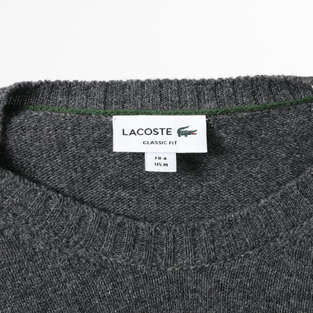 Lacoste - Pull Classic Fit Logo Brodé Crocodile Gris Anthracite Chiné