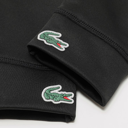 Lacoste - Gants Logo Crocodile Noir