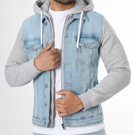 LBO - Chaqueta Vaquero con Capucha 0718 Azul Denim Gris