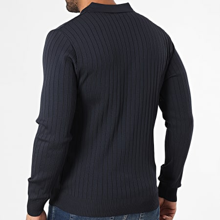 Mackten - Pull Col V 100 Bleu Marine