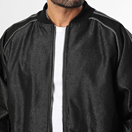 Adidas Originals - Veste Zippée A Bandes Denim JY2796 Noir