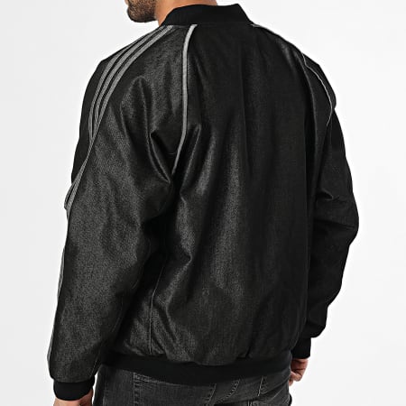 Adidas Originals - Veste Zippée A Bandes Denim JY2796 Noir