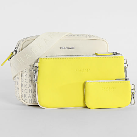 Chabrand - Lot Sacoche Et Pochette 84340895 Beige Clair Gris Jaune