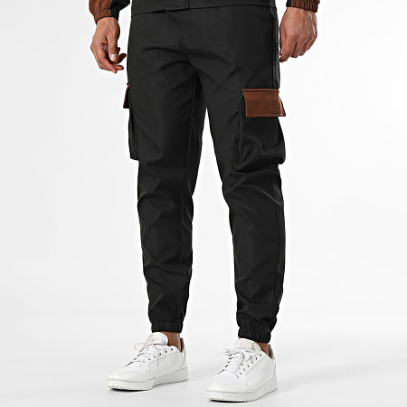 Classic Series - 239 Zwart Bruin Hooded Zip Jacket en Cargo Trousers Set