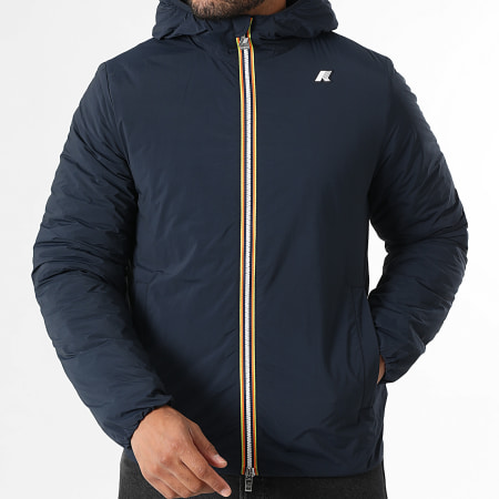 K-Way - Jack Plain Warm Zipped Hooded Jacket K2136DW Navy Blue - Ryses