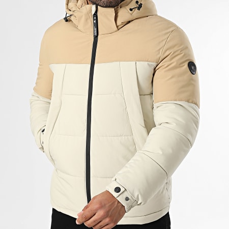 Kymaxx - Doudoune Capuche Beige Clair Beige