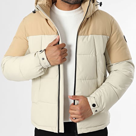 Kymaxx - Doudoune Capuche Beige Clair Beige