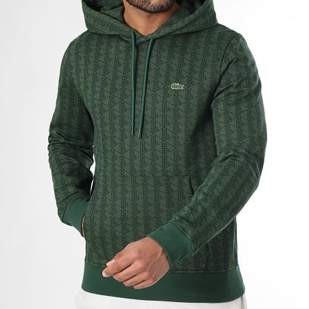 Lacoste - Sweat Capuche Logo Brodé Crocodile The Blend Classic Fit Vert