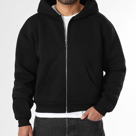 LBO - Veste Zippée A Capuche Premium Effet Néoprène 2335 Noir