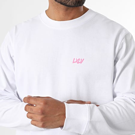 Luxury Lovers - Camiseta de manga larga South Beach Motors Club Blanco Rosa